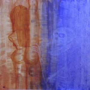 ohne Titel, Acryl auf Holz, ca. 90x90 cm, 2000 / Acrylmalerei